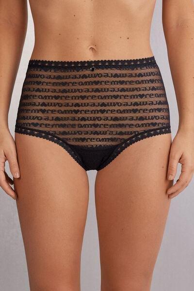 Black More Amore French Knickers, Black, large image number 0