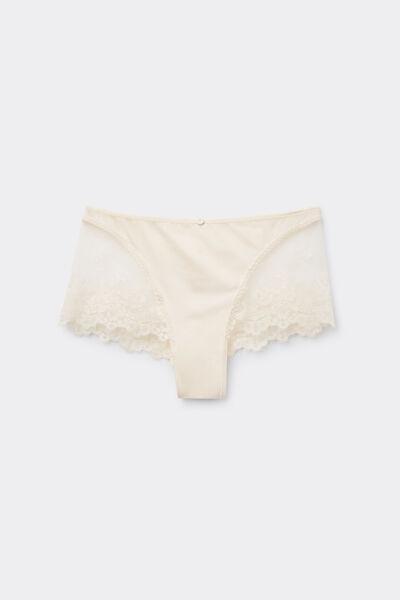 Ecru High-Rise French Knickers, , large image number 1