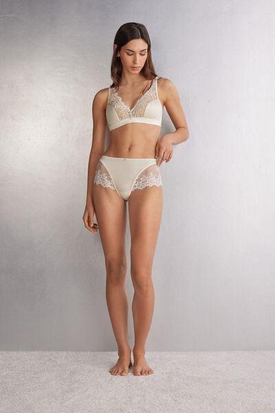 Ecru High-Rise French Knickers, , large image number 2