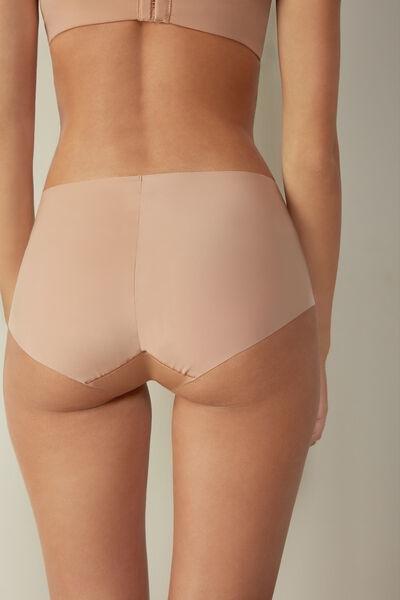 Beige Seamless Microfibre French Knickers, , large image number 5