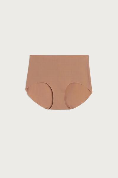Beige Seamless Microfibre French Knickers, , large image number 4