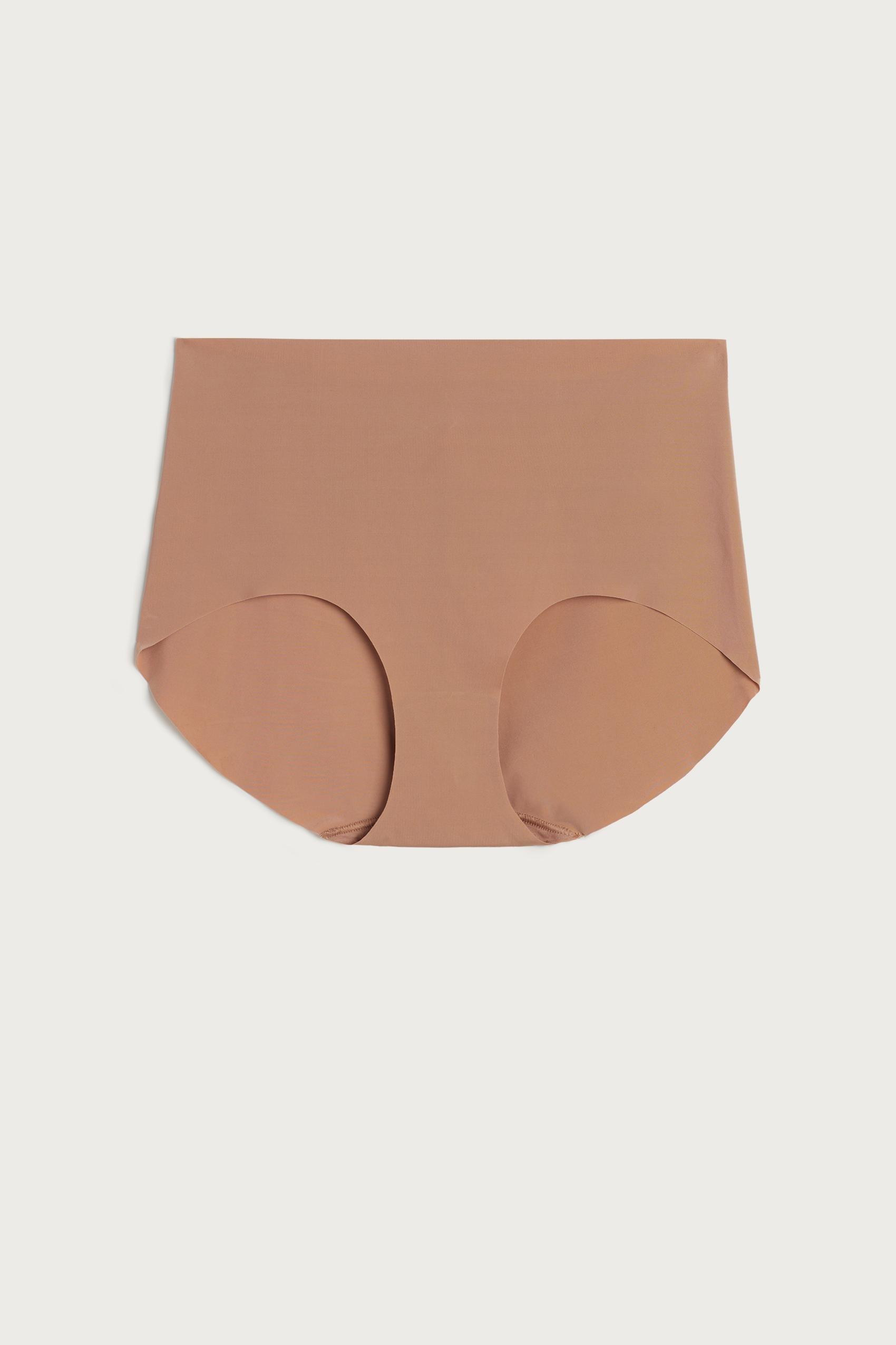 Beige Seamless Microfibre French Knickers, , large image number 8