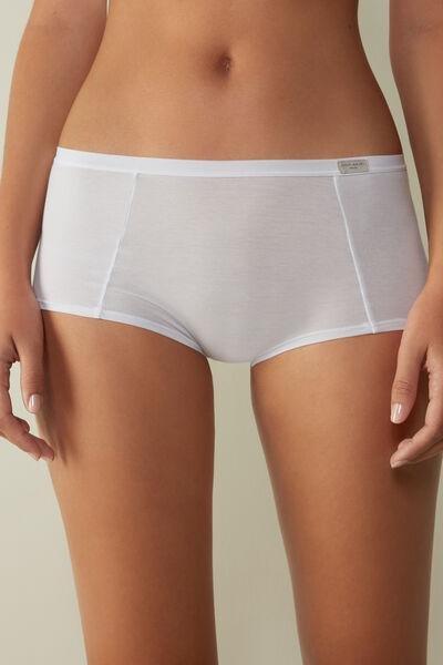 White Cotton Shorts, , large image number 1