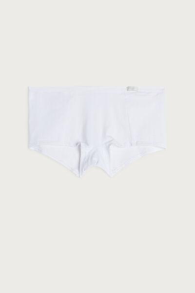 White Cotton Shorts, , large image number 4