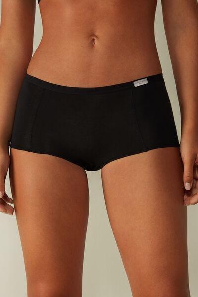 Intimissimi - Black Natural Cotton Boy Short Panties