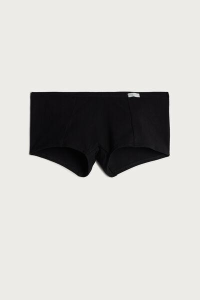 Intimissimi - Black Natural Cotton Boy Short Panties