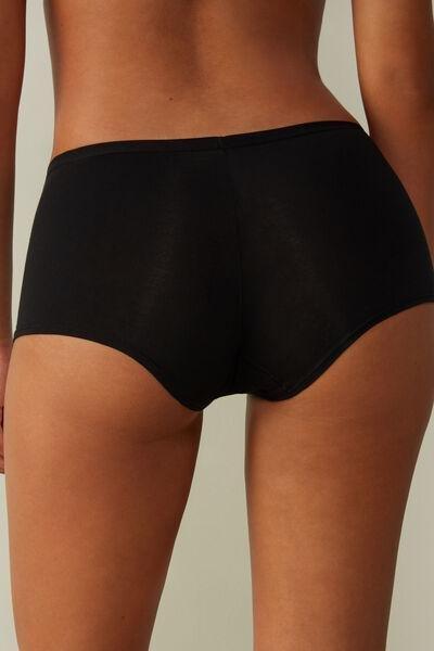 Intimissimi - Black Natural Cotton Boy Short Panties