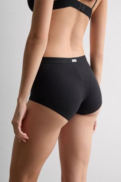 Black Natural Cotton Boxers, Black, medium