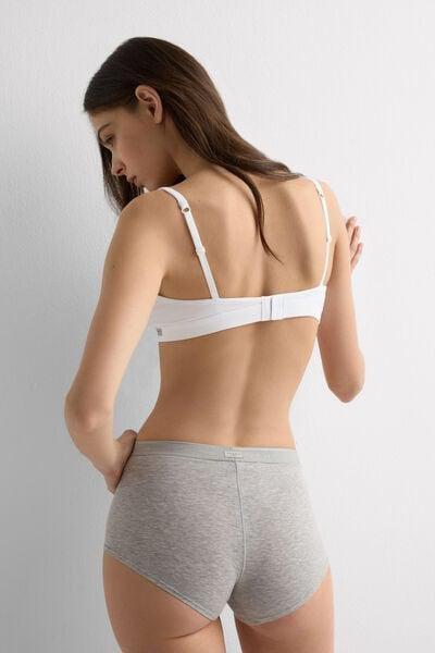 Grey Stretchy Natural Cotton Boxers, Light Grey Blend, large image number 2