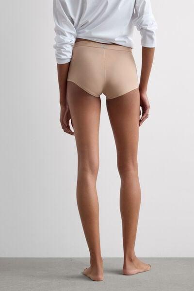 Beige Elastic Waist Natural Cotton Boxers, Soft Beige, medium