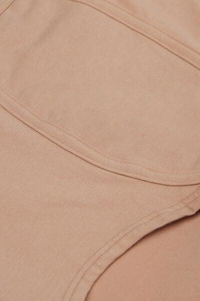 Beige Elastic Waist Natural Cotton Boxers, Soft Beige, large image number 4