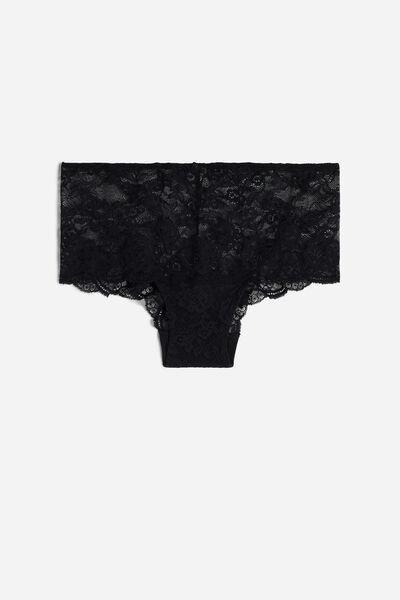 Black Lace French Knickers, Women, , large image number 2