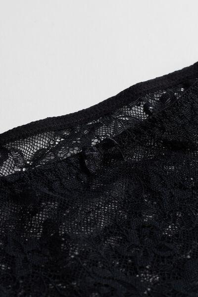 Black Lace French Knickers, Women, , large image number 5