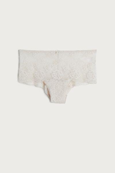 Cream Silk Lace French Knickers, , large image number 2