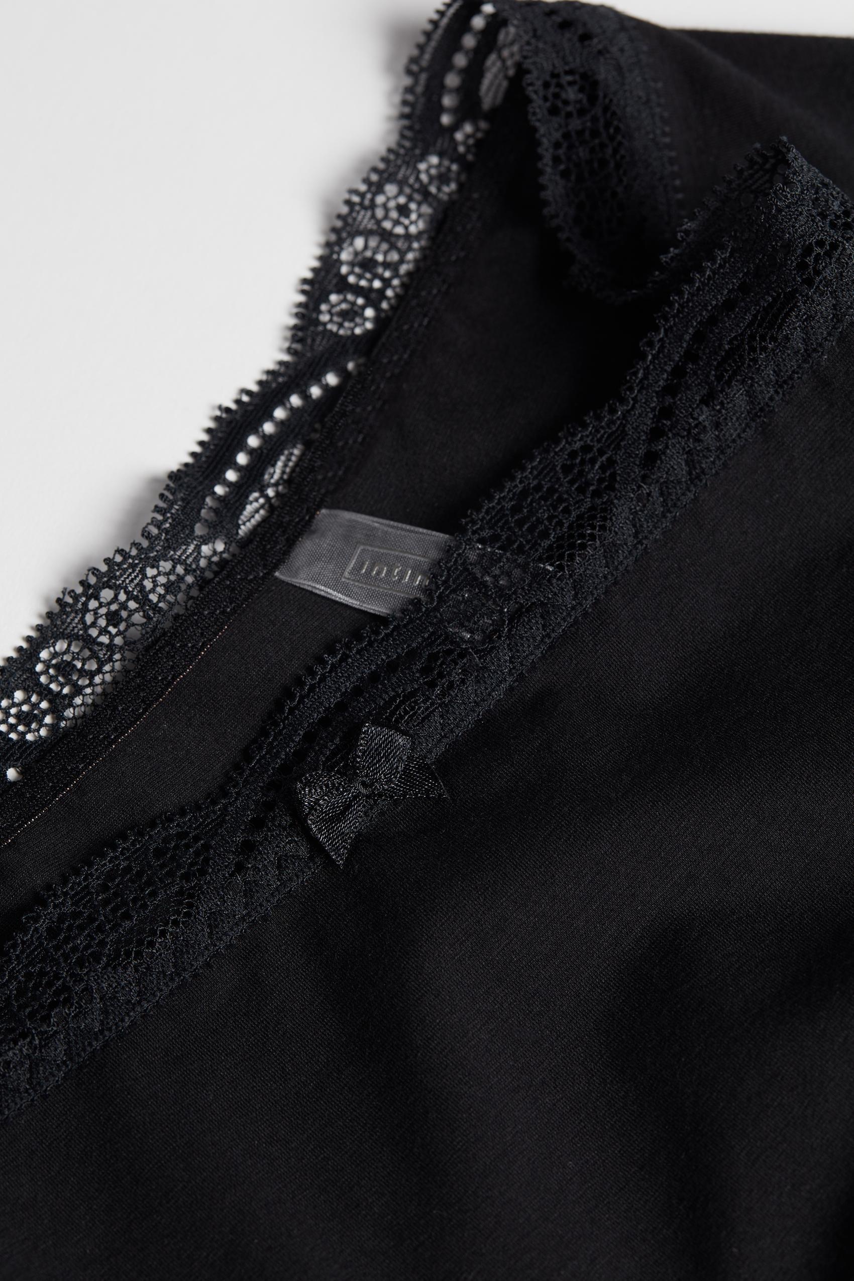 Black Cotton And Lace French Knickers, , large image number 5
