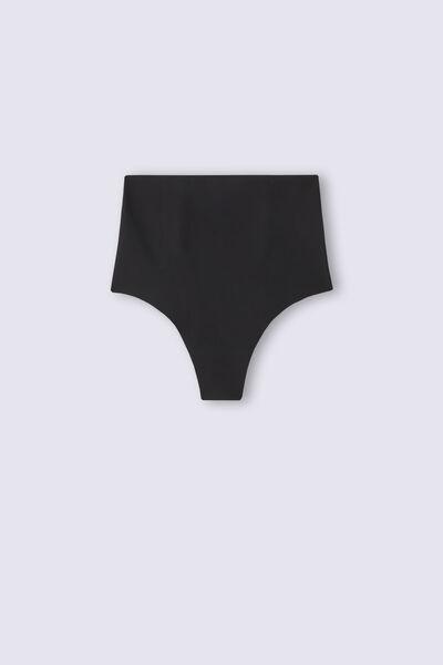 Black Raw-Cut Microfibre French Knickers, , large image number 4