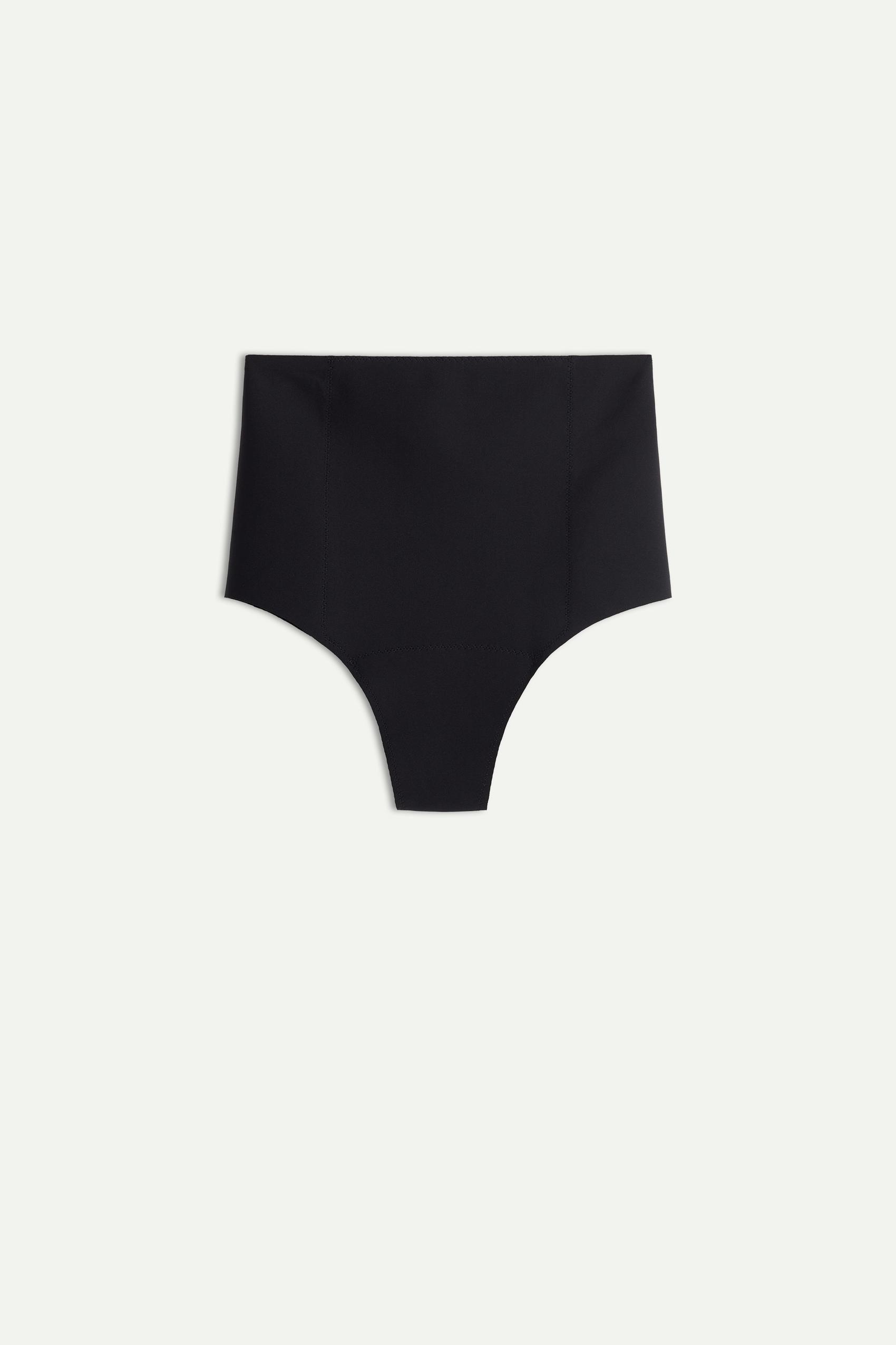 Black Raw-Cut Microfibre French Knickers, , large image number 9