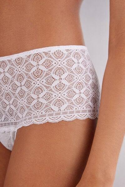 White Lace French Knickers, White, large image number 5