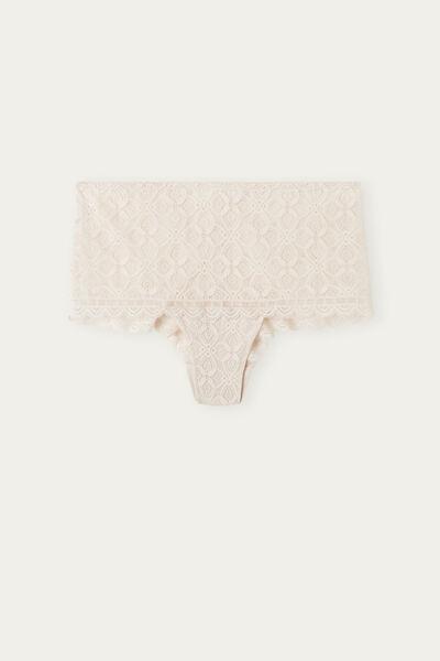 White Silk Lace French Knickers, , large image number 2