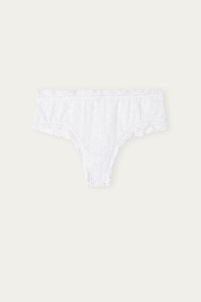 White Lace Brazilian French Knickers, White, large image number 2