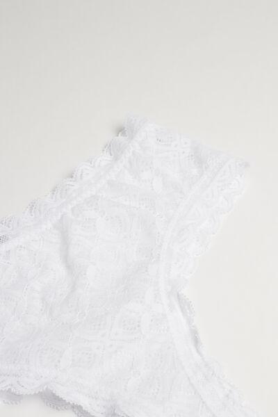 White Lace Brazilian French Knickers, White, large image number 4