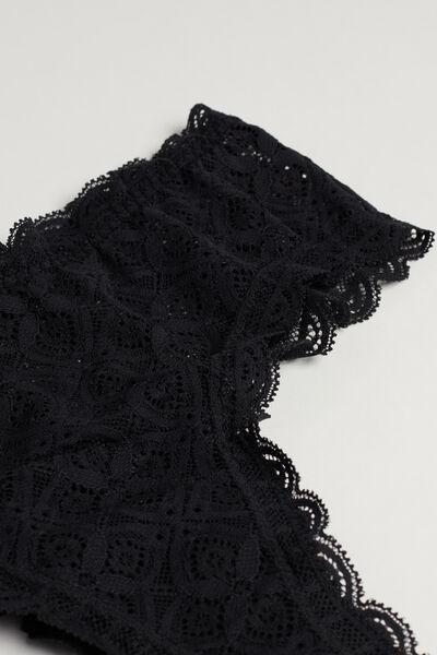 Black Lace Brazilian French Knickers, , large image number 4