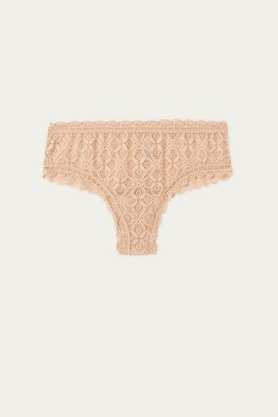 Intimissimi Soft Beige Lace Brazilian French Knickers, Women