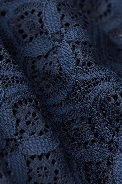 Navy Low-Rise Brazilian French Lace Knickers, Intense Blue, large image number 4