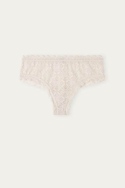 White Silk Lace Brazilian French Knickers, , large image number 2