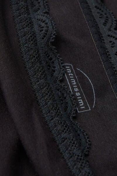 Black High-Waisted Cotton And Lace French Knickers, Black, large image number 4