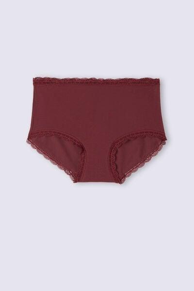 Burgundy Lace-Trimmed Knickers, 5601_653J, large image number 2