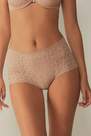 Soft Beige High-Rise Lace French Knickers, Women