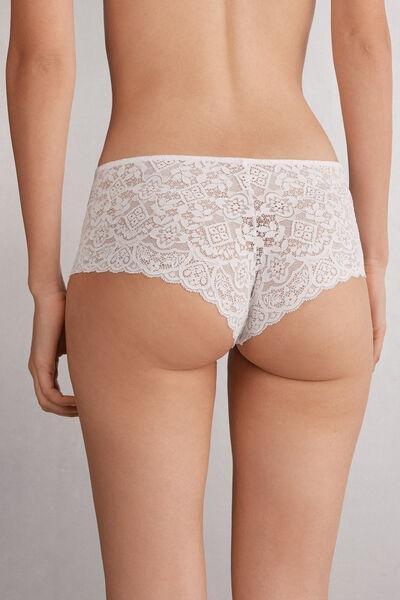 White Lace French Knickers, White, large image number 3