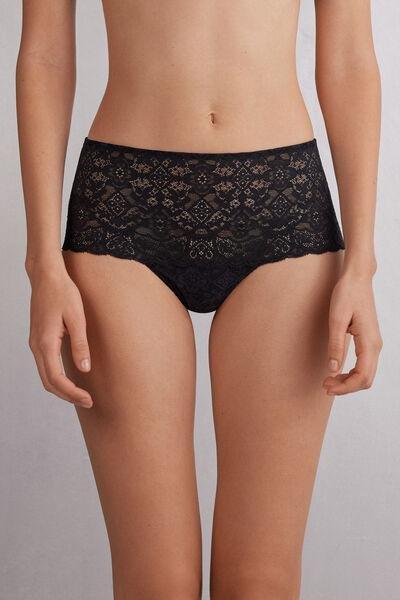 Black Lace French Knickers, , large image number 0