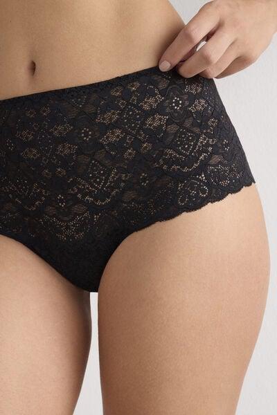 Black Lace French Knickers, Black, large image number 5