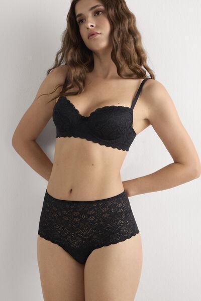 Black Lace French Knickers, Black, large image number 6