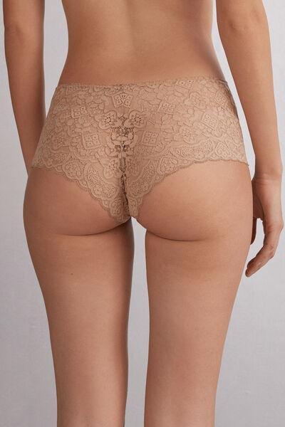 Beige Lace French Knickers, , large image number 3