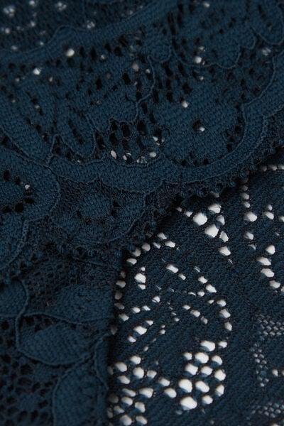 Navy Stretch Lace French Knickers, Intense Blue, large image number 4