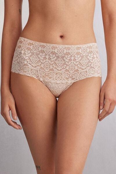 Cream Lace French Knickers, , large image number 0