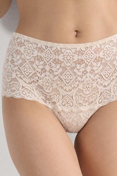 Cream Lace French Knickers, Silk, large image number 5