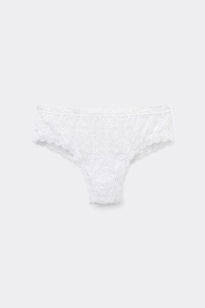 White Lace French Knickers, White, large image number 3