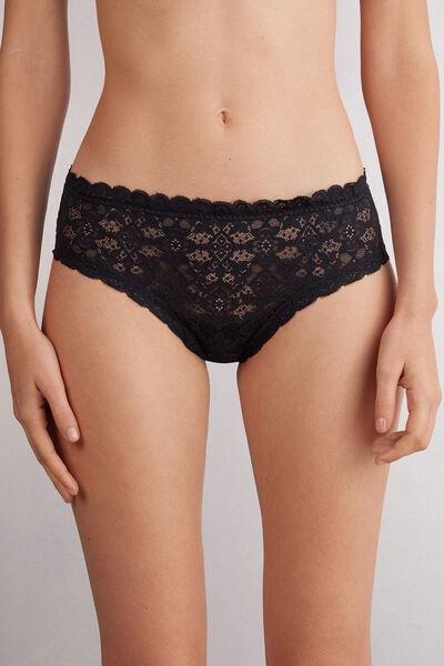 Black Lace French Knickers, , large image number 0