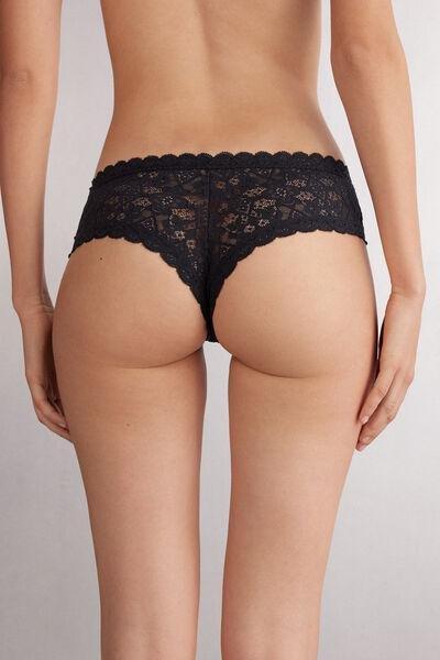 Black Lace French Knickers, , large image number 3