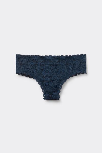Navy Lace French Knickers, Intense Blue, large image number 2