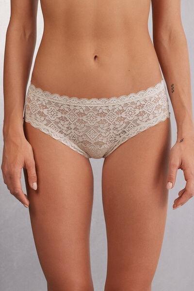 Cream Lace French Knickers, , large image number 0