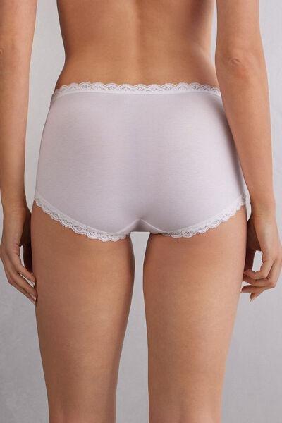 White High-Waisted French Knickers, White, medium