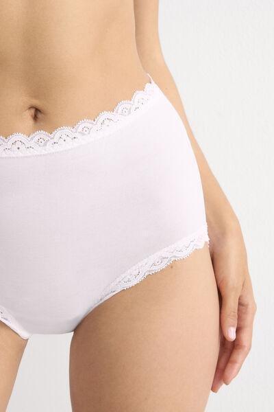 White High-Waisted French Knickers, White, large image number 5