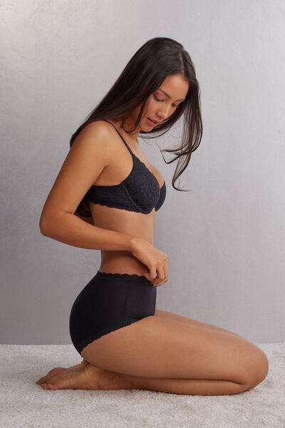 Black High-Waisted French Knickers, , large image number 1