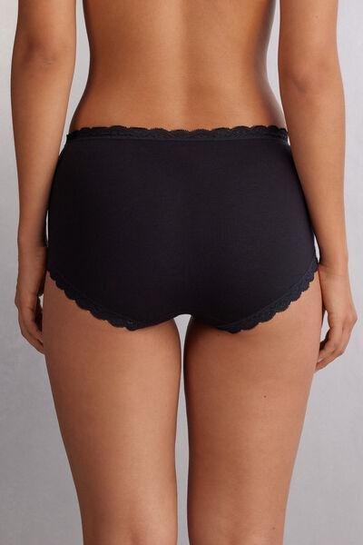 Black High-Waisted French Knickers, , large image number 3