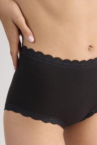 Black High-Waisted French Knickers, Black, large image number 5